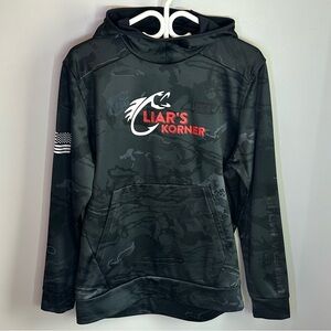 Under Armour Grey and Black Camo Liars Korner Hoodie Hooded Sweatshirt Size M